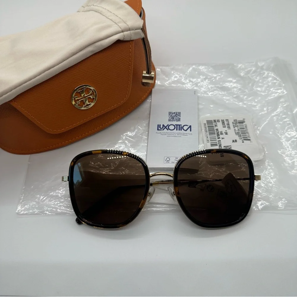 NWT Tory Burch | Brown Tortoise Shell Gradient Square Oversized Sunglasses $245